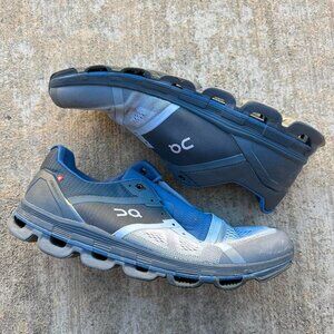 On Running Men's Blue and Grey Trainers